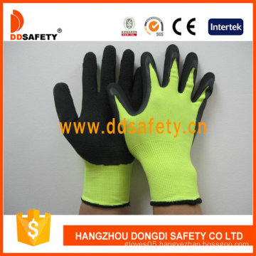 Black Latex Coated Crinkle Work Glove (DNL414)